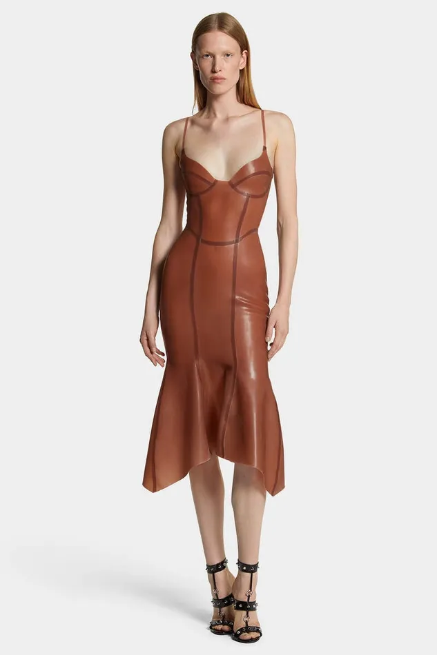 Dsquared2 Dresses and Jumpsuits Mistress Latex Dress Antique Rose 8211 Women