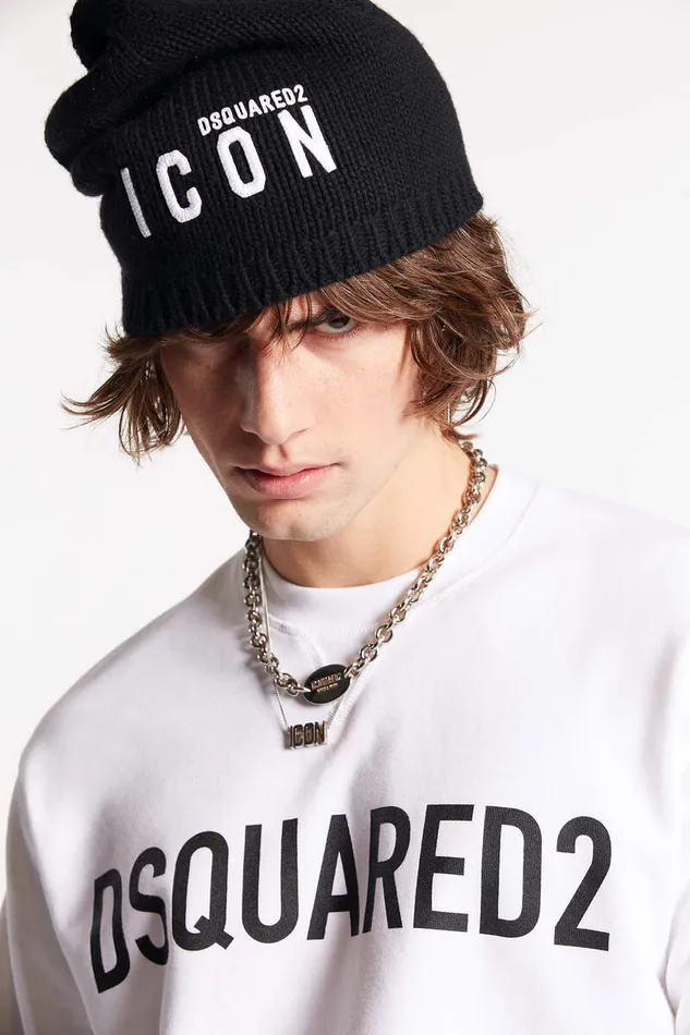 Dsquared2 Headwear Be Icon Knit Beanie Black 8211 MenWomen