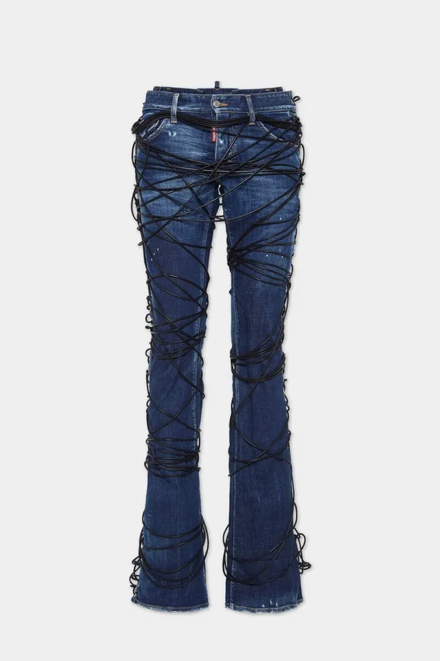 Dsquared2 Jeans Bound Bunny Wash Sharpei Flared Bootcut Jeans Navy 8211 Men