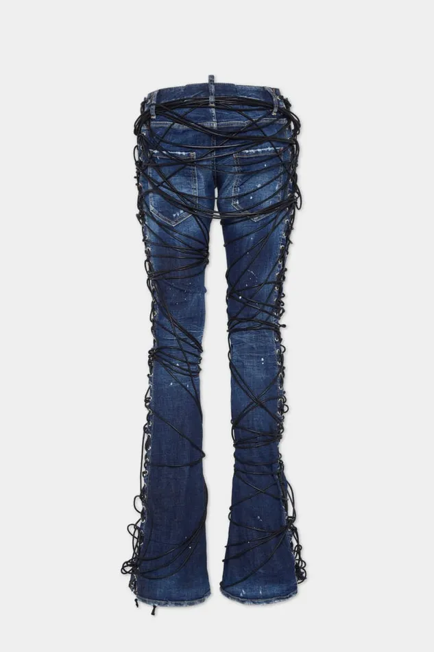 Dsquared2 Jeans Bound Bunny Wash Sharpei Flared Bootcut Jeans Navy 8211 Men