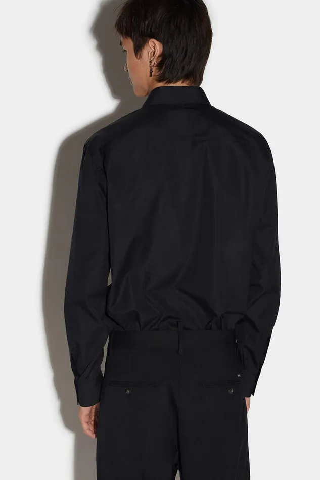 Dsquared2 Shirts Tab Collar Relaxed Dan Shirt Black 8211 Men