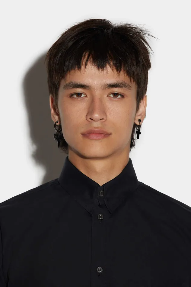 Dsquared2 Shirts Tab Collar Relaxed Dan Shirt Black 8211 Men