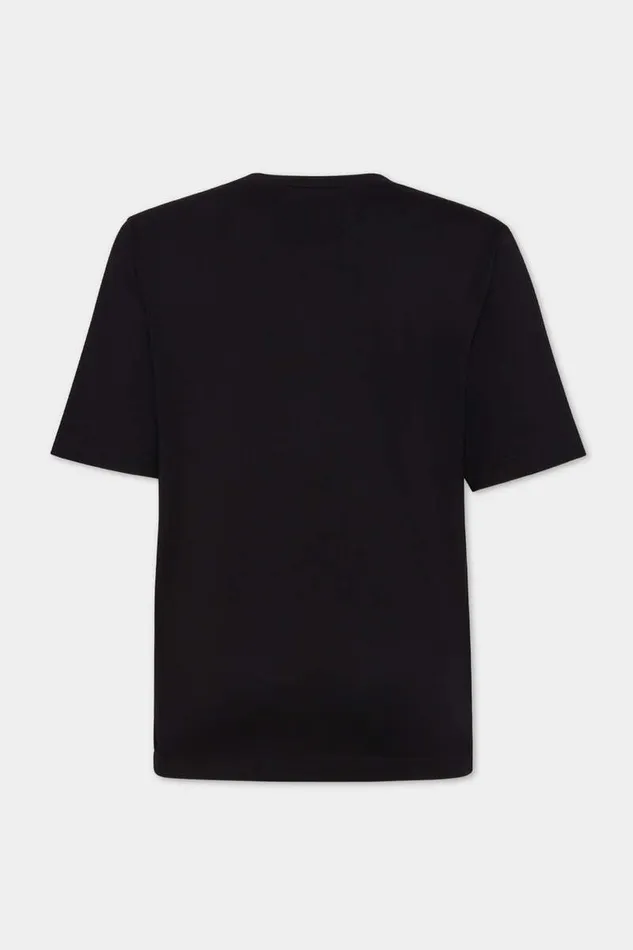 Dsquared2 Tops and TShirts Easy Fit Crystal Logo TShirt Black 8211 Women