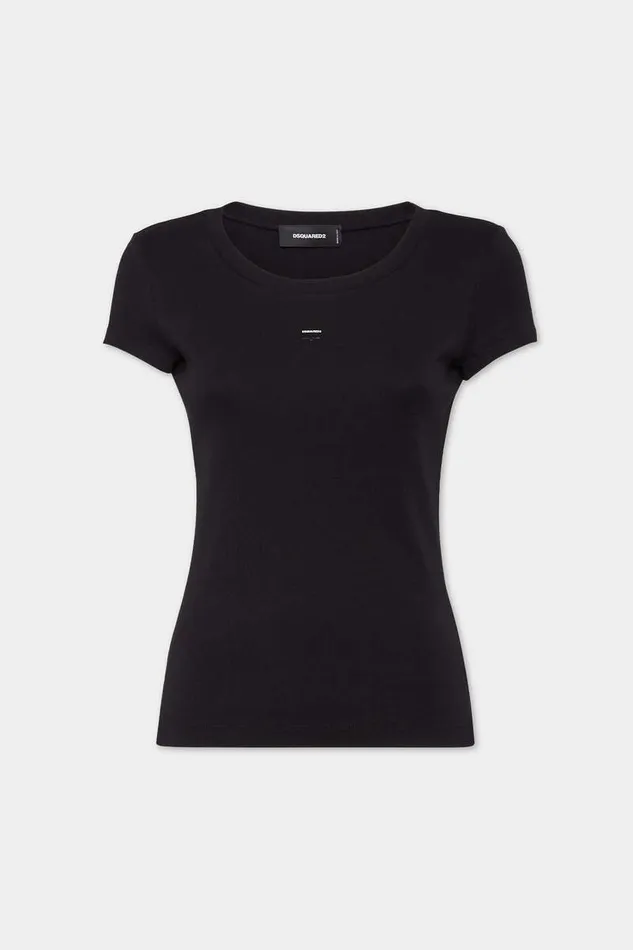 Dsquared2 Tops and TShirts Mini Fit Maple Leaf TShirt Black 8211 Women