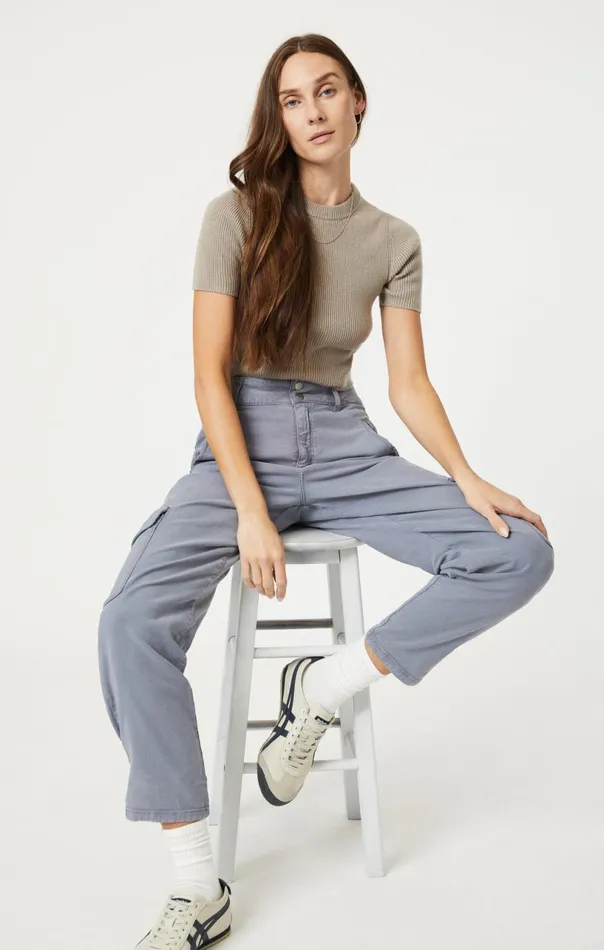 Elsie Cargo Pants In Flint Stone Luxe Twill Women Mavi Jeans Pants