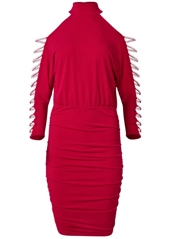 Embellished Coldshoulder Dress Red Women VENUS Short Dresses