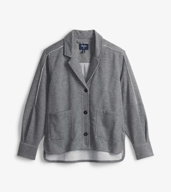Emily Relaxed Blazer 8211 Charcoal Melange Hatley