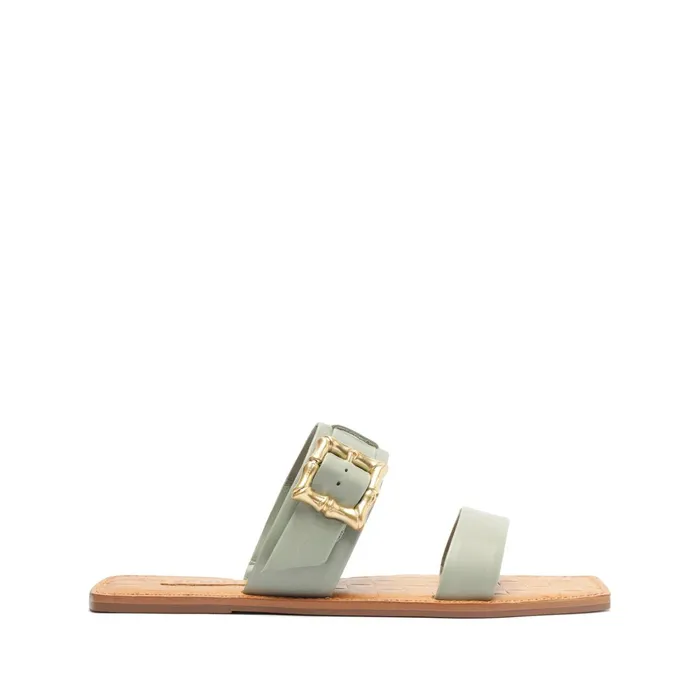 Enola Double Leather Sandal Green Women Schutz Shoes Enola
