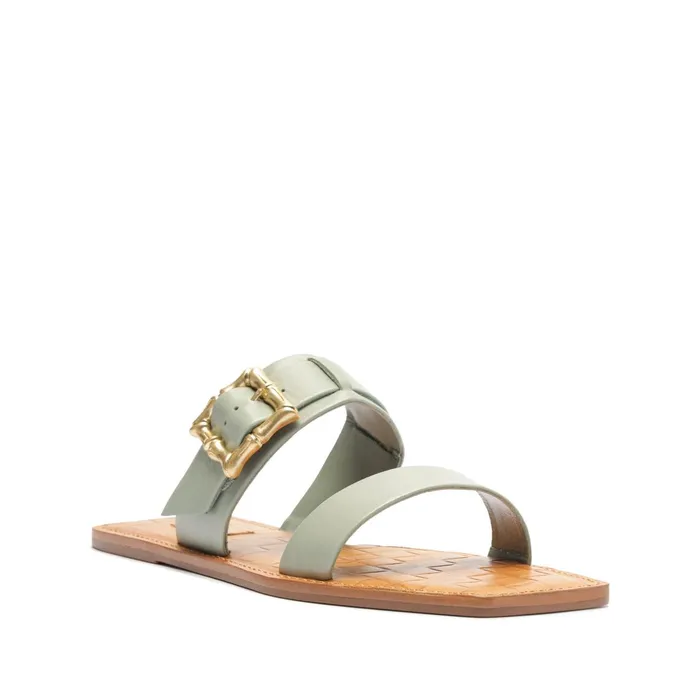 Enola Double Leather Sandal Green Women Schutz Shoes Enola