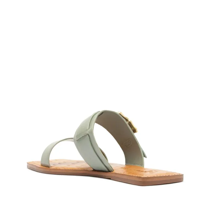 Enola Double Leather Sandal Green Women Schutz Shoes Enola