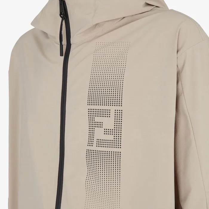Fendi Activewear Windbreaker Beige Tech Fabric Jacket 8211 Men