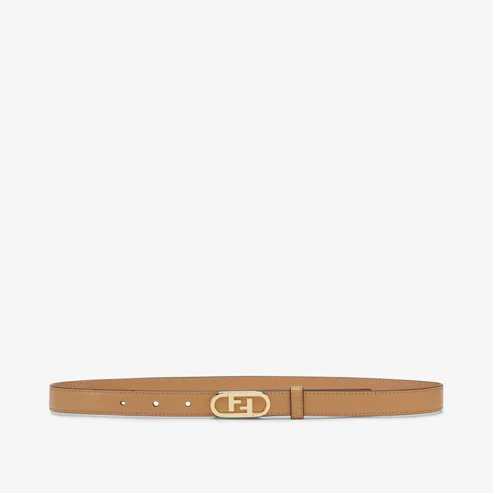 Fendi Belts Fendi OLock Belt Beige Leather Belt 8211 Women