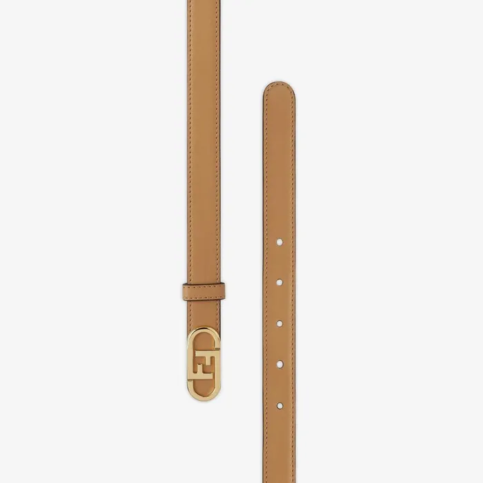 Fendi Belts Fendi OLock Belt Beige Leather Belt 8211 Women