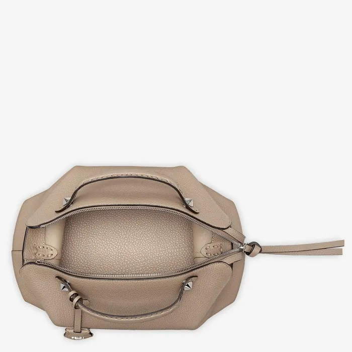 Fendi Boston Bags By The Way Selleria Large Dove Gray Selleria Bag With 200 Handsewn Topstitches 8211 Women