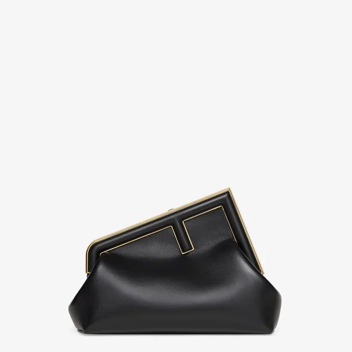 Fendi Clutches and Pouches Fendi First Midi Black Leather Bag 8211 Women