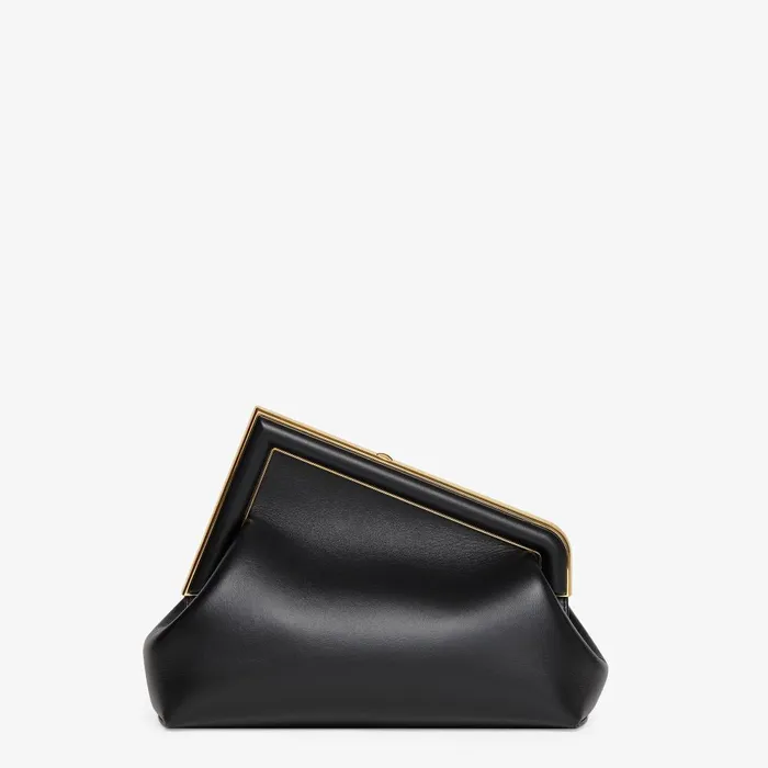 Fendi Clutches and Pouches Fendi First Midi Black Leather Bag 8211 Women