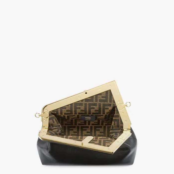 Fendi Clutches and Pouches Fendi First Midi Black Leather Bag 8211 Women