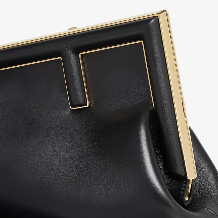 Fendi Clutches and Pouches Fendi First Midi Black Leather Bag 8211 Women