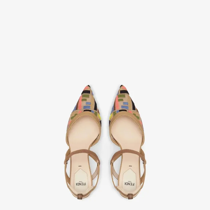 Fendi Colibr Colibr Lite Multicolor Mesh Mediumheeled Slingbacks 8211 Women