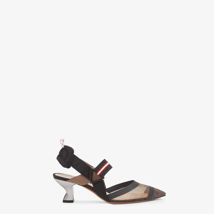 Fendi Colibr Colibr Multicolor Tech Mesh Mediumheel Slingbacks 8211 Women