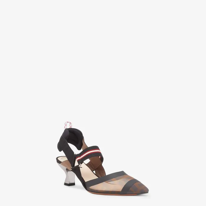Fendi Colibr Colibr Multicolor Tech Mesh Mediumheel Slingbacks 8211 Women