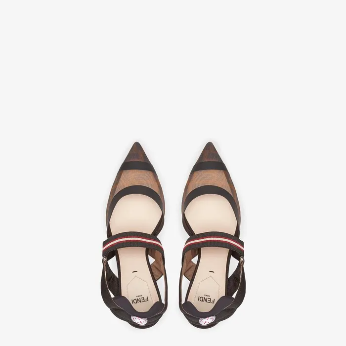 Fendi Colibr Colibr Multicolor Tech Mesh Mediumheel Slingbacks 8211 Women