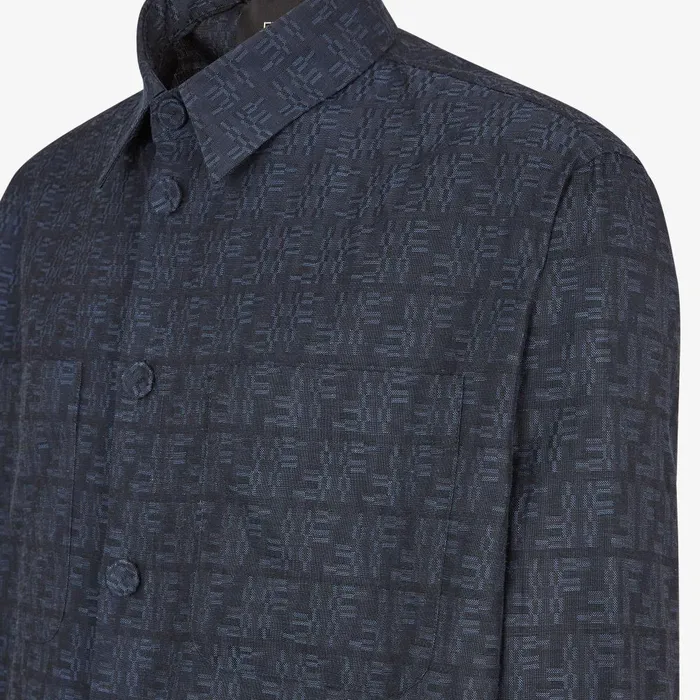 Fendi Coordinated Sets Blouson Blue FF Jacquard GoTo Jacket 8211 Men