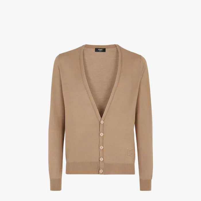 Fendi Coordinated Sets Cardigan Light Brown Wool Cardigan 8211 Men