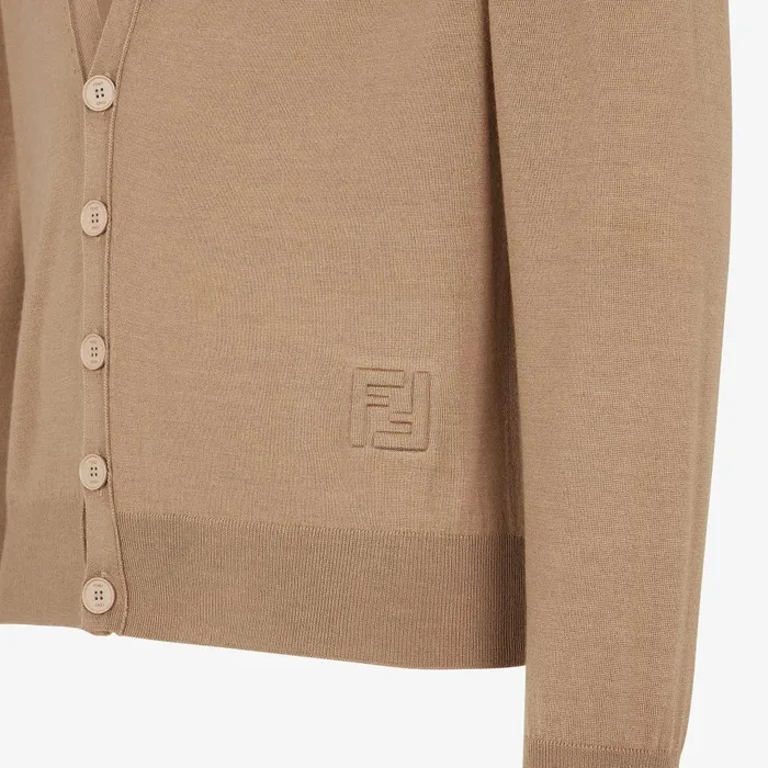 Fendi Coordinated Sets Cardigan Light Brown Wool Cardigan 8211 Men