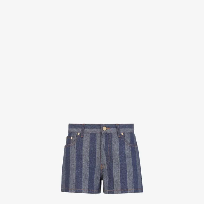 Fendi Coordinated Sets Short Jeans Blue Pequin Denim Short Pants 8211 Women