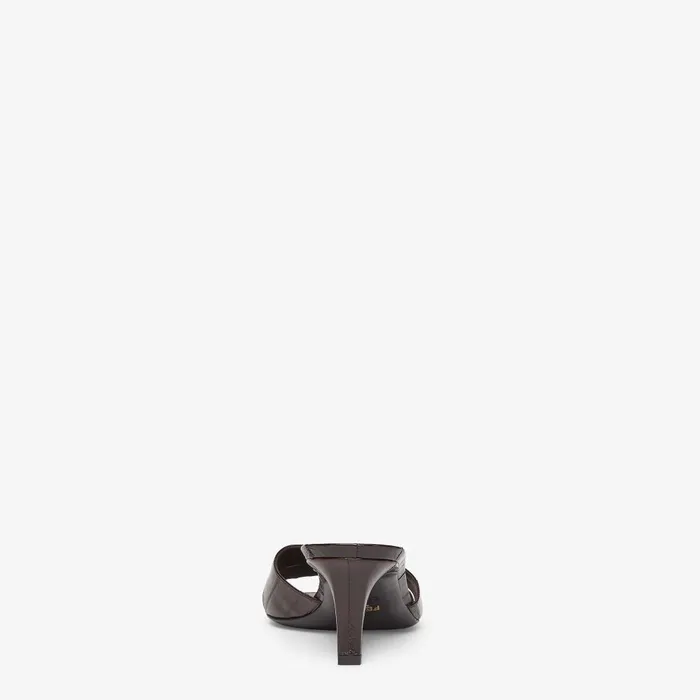 Fendi FFold Fendi FFold Brown Eel Leather Mediumheeled Sandals 8211 Women