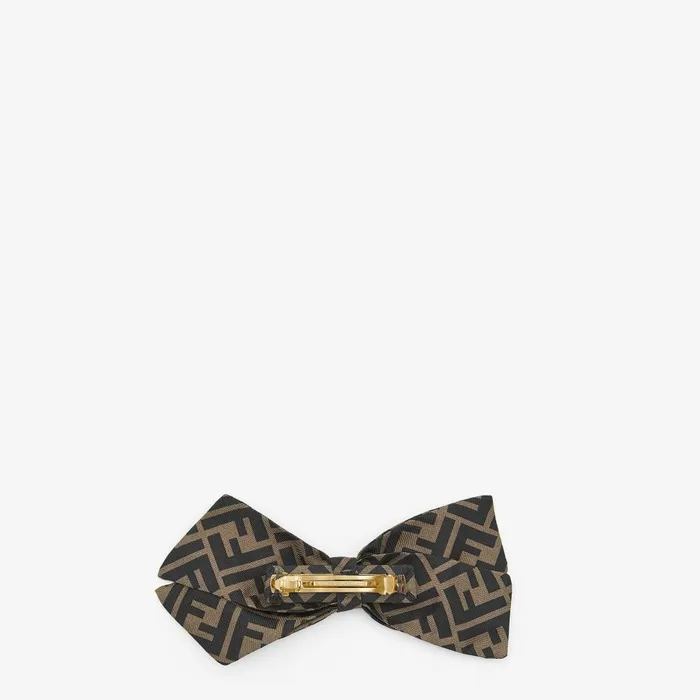 Fendi Hair Accessories Fastener Fastener In Brown Twill 8211 Women