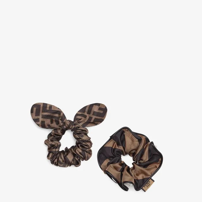 Fendi Hair Accessories Hair Ties Set Of Two Elastic Brown Silk Hairbands 8211 Women Fendi Hair Accessories Hair Ties Set Of Two Elastic Brown Silk Hairbands 8211 Women