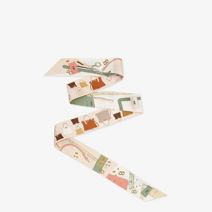 Fendi Hair Accessories Wrappy Multicolor Silk Bandeau 8211 Women