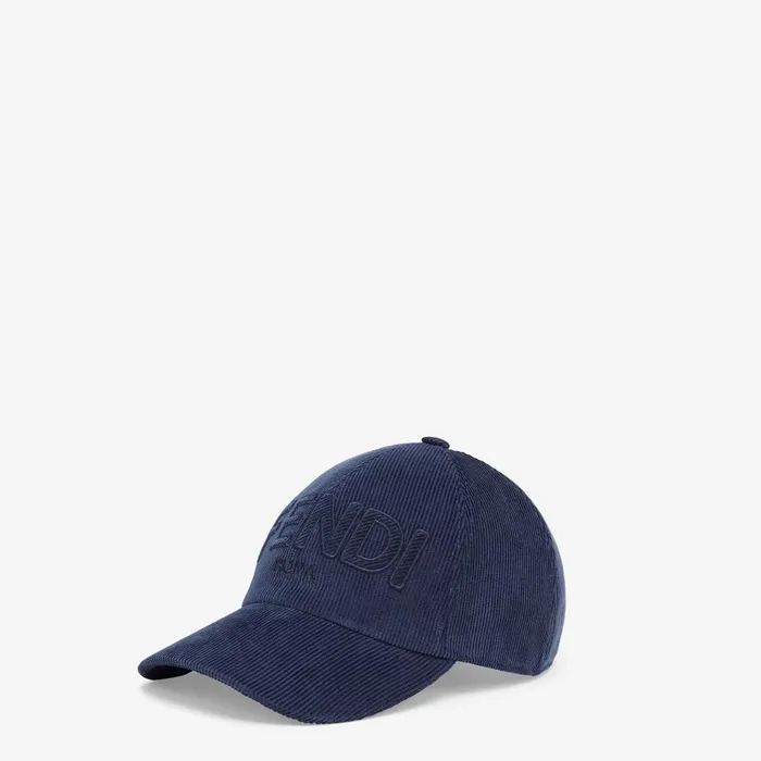 Fendi Hats and Gloves Hat Blue Corduroy Baseball Cap 8211 Women