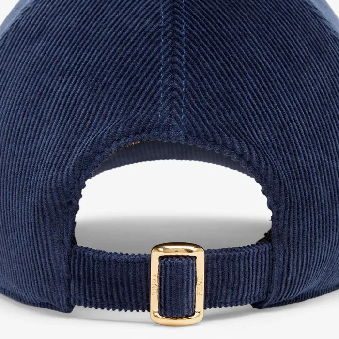 Fendi Hats and Gloves Hat Blue Corduroy Baseball Cap 8211 Women