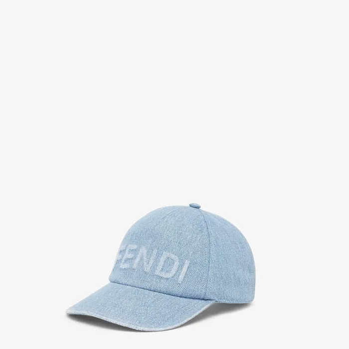 Fendi Hats and Gloves Hat Light Blue Denim Baseball Cap 8211 Women