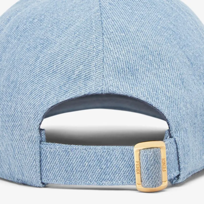 Fendi Hats and Gloves Hat Light Blue Denim Baseball Cap 8211 Women