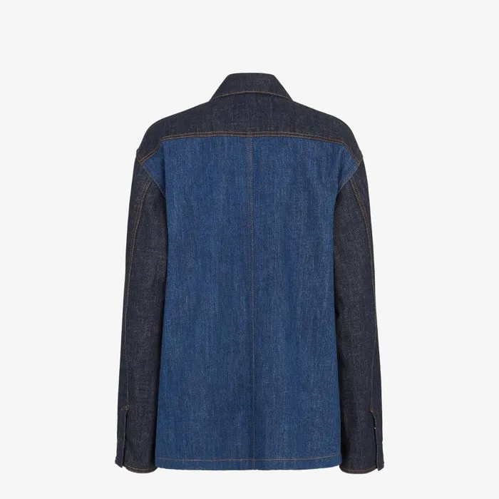 Fendi Jackets Jacket Blue Twotone Denim Jacket 8211 Women