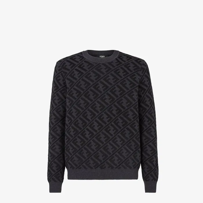 Fendi Knitwear Jumper Black Wool Pullover 8211 Men