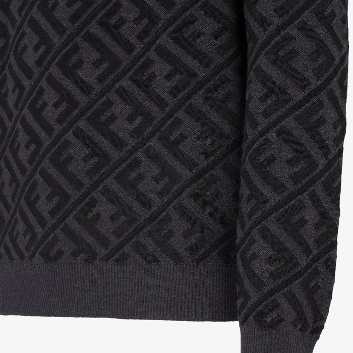 Fendi Knitwear Jumper Black Wool Pullover 8211 Men