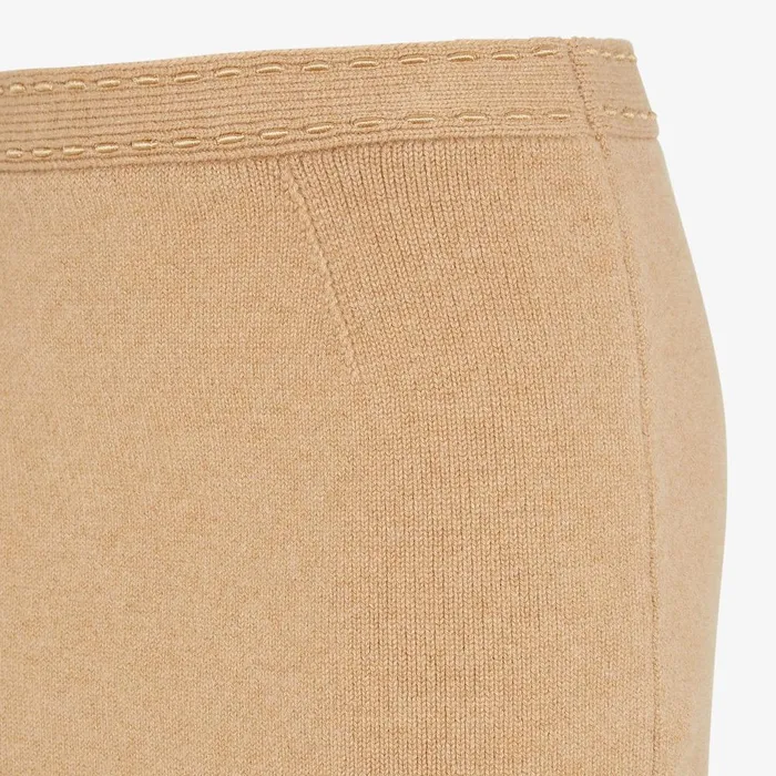 Fendi Knitwear Skirt Light Brown Cashmere Mini Skirt 8211 Women
