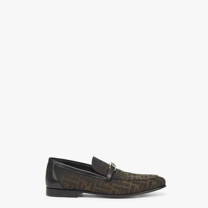 Fendi Loafers and Drivers Fendi O039Lock Loafers Brown FF Jacquard Loafers 8211 Men