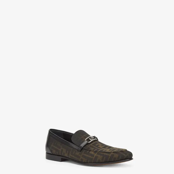 Fendi Loafers and Drivers Fendi O039Lock Loafers Brown FF Jacquard Loafers 8211 Men