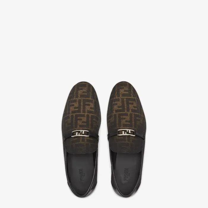 Fendi Loafers and Drivers Fendi O039Lock Loafers Brown FF Jacquard Loafers 8211 Men