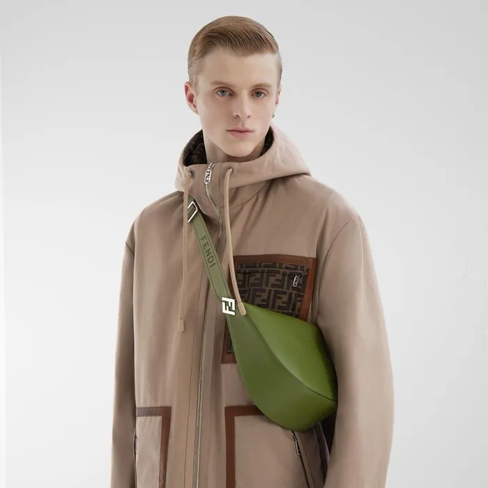 Fendi Messenger Bags Fendi Roma Leather Fendi Melon Small Green Leather Bag 8211 Men