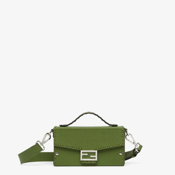 Fendi Messenger Bags Selleria Soft Trunk Baguette Green Leather Selleria Bag With 253 Handsewn Topstitches 8211 Men Fendi Messenger Bags Selleria Soft Trunk Baguette Green Leather Selleria Bag With 253 Handsewn Topstitches 8211 Men