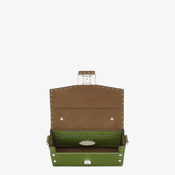 Fendi Messenger Bags Selleria Soft Trunk Baguette Green Leather Selleria Bag With 253 Handsewn Topstitches 8211 Men