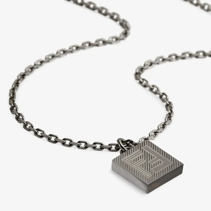 Fendi Necklaces Fendi Shadow Necklace Ruthenium Metal Necklace 8211 Men