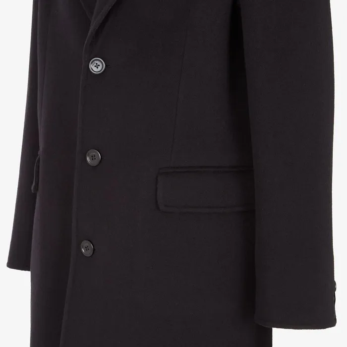 Fendi Outerwear Coat Black Wool Coat 8211 Men